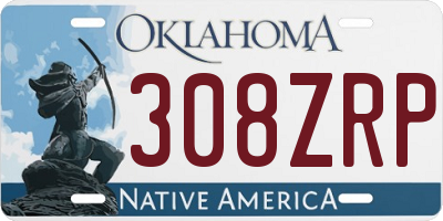 OK license plate 308ZRP