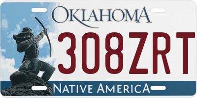 OK license plate 308ZRT