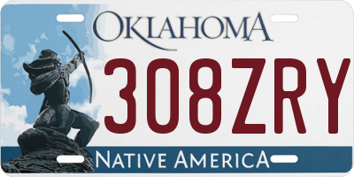 OK license plate 308ZRY