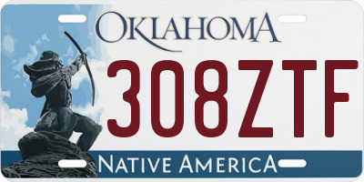 OK license plate 308ZTF