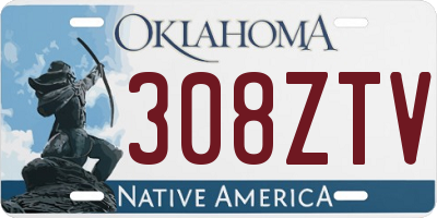 OK license plate 308ZTV