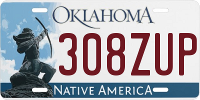 OK license plate 308ZUP