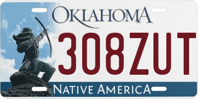 OK license plate 308ZUT