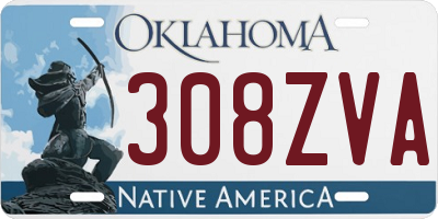OK license plate 308ZVA