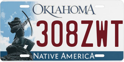 OK license plate 308ZWT