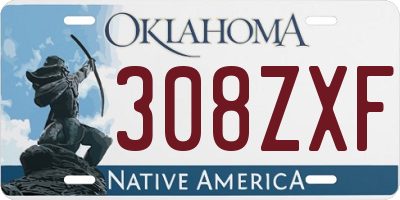OK license plate 308ZXF