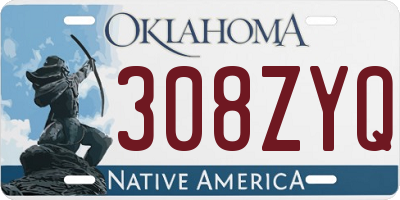 OK license plate 308ZYQ