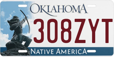 OK license plate 308ZYT