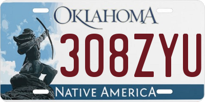 OK license plate 308ZYU