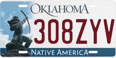 OK license plate 308ZYV