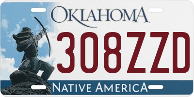 OK license plate 308ZZD