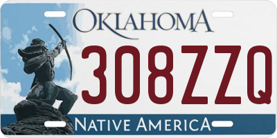 OK license plate 308ZZQ