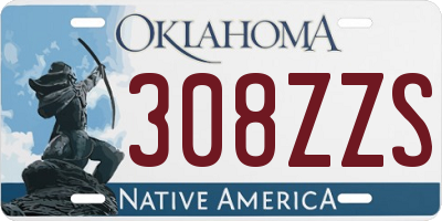 OK license plate 308ZZS