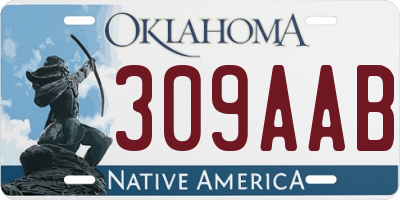 OK license plate 309AAB