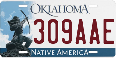 OK license plate 309AAE