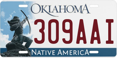 OK license plate 309AAI