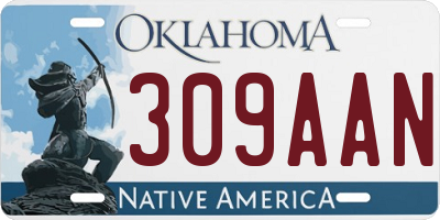 OK license plate 309AAN