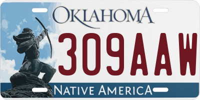 OK license plate 309AAW