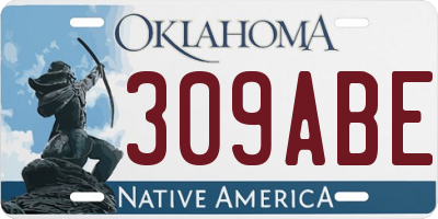 OK license plate 309ABE