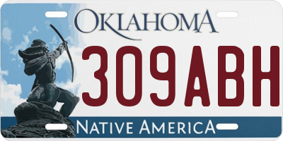 OK license plate 309ABH