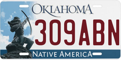 OK license plate 309ABN