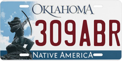 OK license plate 309ABR