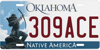 OK license plate 309ACE