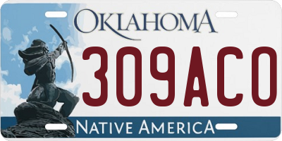 OK license plate 309ACO