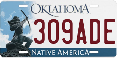 OK license plate 309ADE