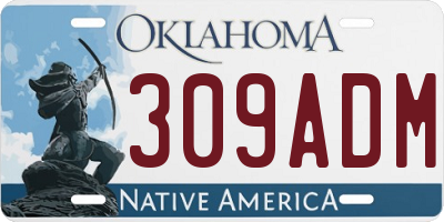 OK license plate 309ADM