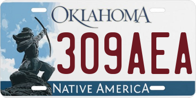 OK license plate 309AEA