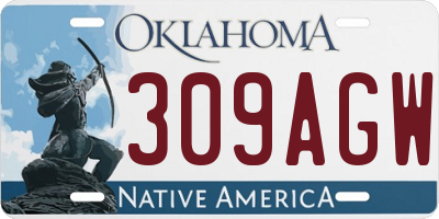 OK license plate 309AGW