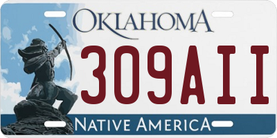 OK license plate 309AII