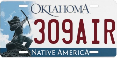 OK license plate 309AIR