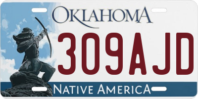 OK license plate 309AJD