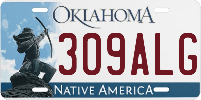 OK license plate 309ALG