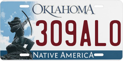 OK license plate 309ALO