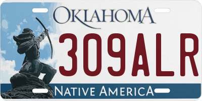 OK license plate 309ALR