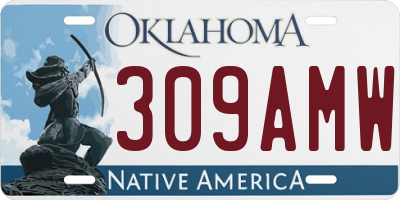 OK license plate 309AMW