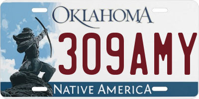 OK license plate 309AMY