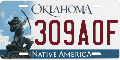 OK license plate 309AOF