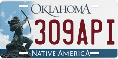 OK license plate 309API