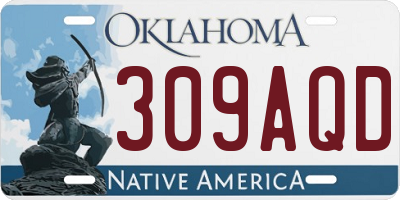 OK license plate 309AQD