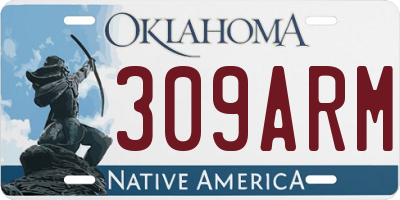 OK license plate 309ARM