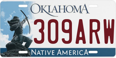 OK license plate 309ARW