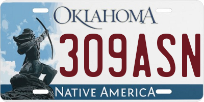 OK license plate 309ASN