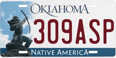 OK license plate 309ASP