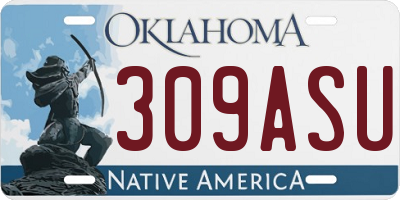 OK license plate 309ASU