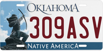 OK license plate 309ASV