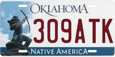 OK license plate 309ATK